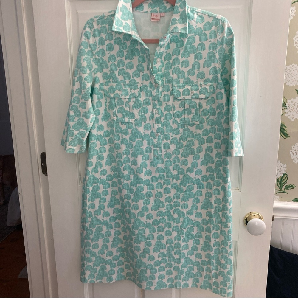 Persifor Winpenny Shirt Dress Spandex Comfort Travel Resort Size Large Cabana